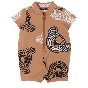 BNWT and Box BURBERRY Baby Beige Thomas Bear Jumpsuit - 6M